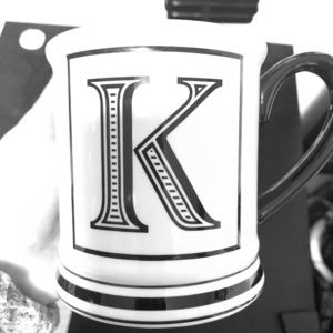 Black and white K mug